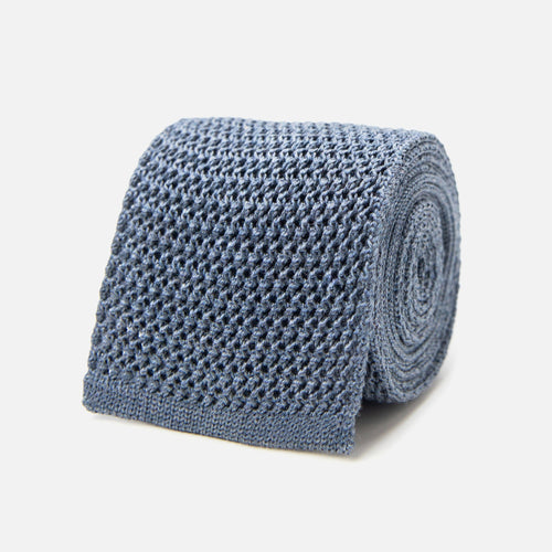 The Slate Blue Heather Harlow Knit Tie