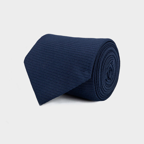 The Navy Rivard Silk Twill Tie Tie- Ledbury
