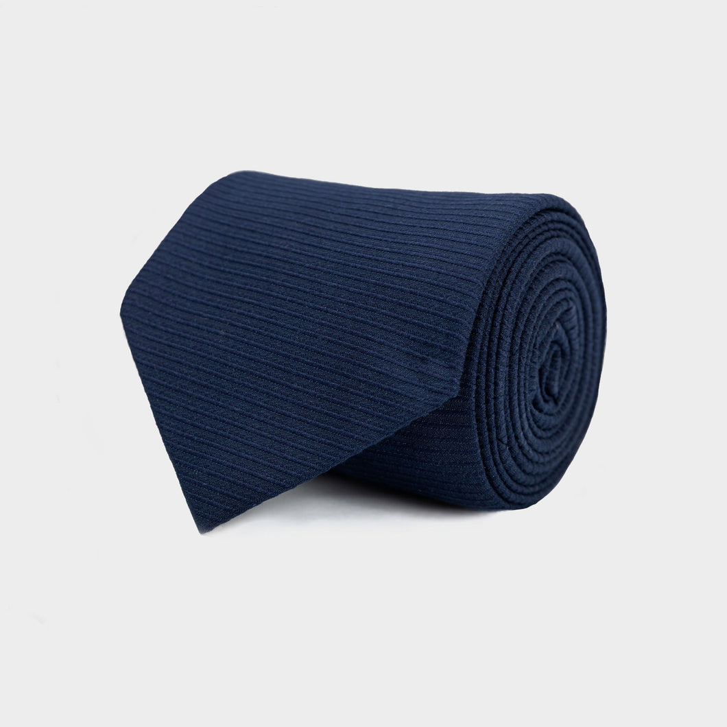 The Navy Rivard Silk Twill Tie Tie- Ledbury