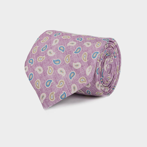 The Violet Wayburn Foulard Print Tie Tie- Ledbury