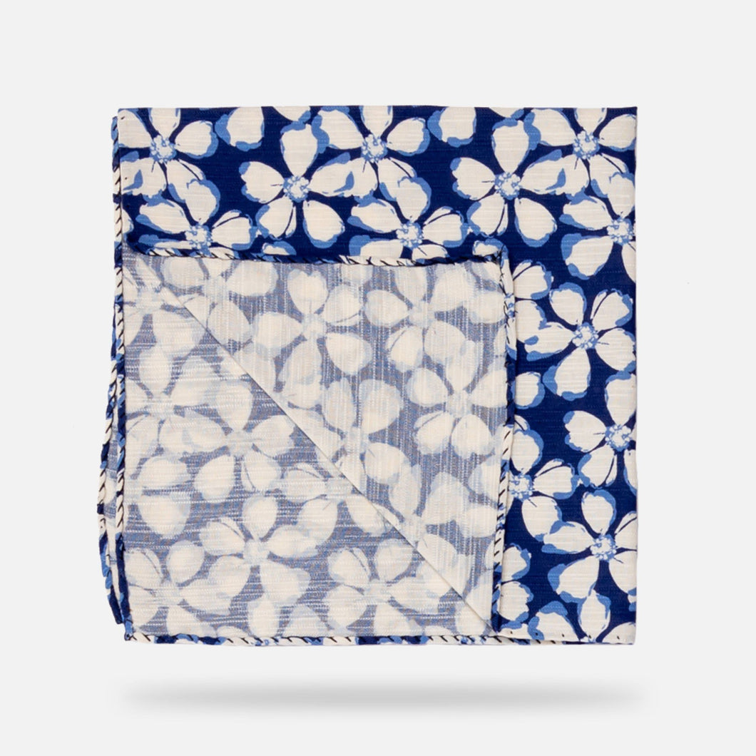 The Deep Blue Lochmoor Print Pocket Square Pocket Square- Ledbury