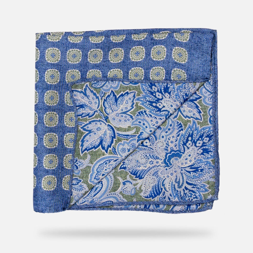 The Blue Burnham Print Pocket Square