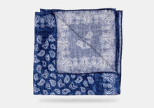 Load image into Gallery viewer, The Blue Buckingham Print Pocket Square