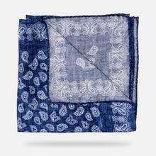 Load image into Gallery viewer, The Blue Buckingham Print Pocket Square