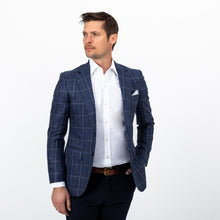 Load image into Gallery viewer, The Dark Blue Bonnett Check Sport Coat Blazer- Ledbury