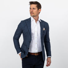 Load image into Gallery viewer, The Slate Blue Heather Broson Pique Knit Sport Coat Blazer- Ledbury