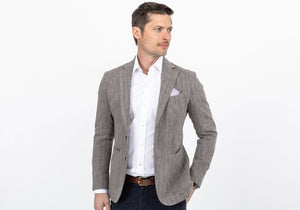 The Pecan Delmont Herringbone Sport Coat Blazer- Ledbury