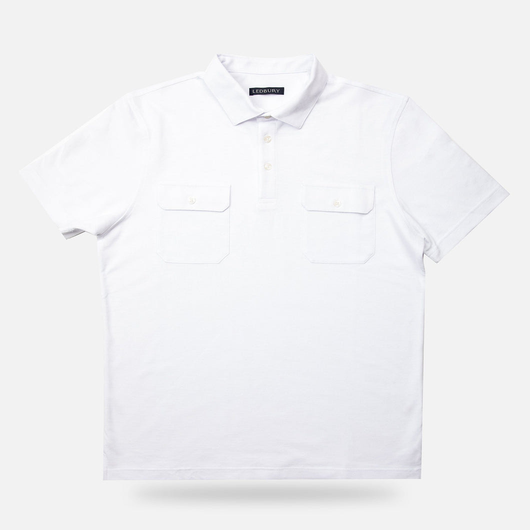 The White Short Sleeve Stillwater Polo Polo- Ledbury
