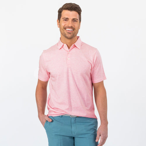 The Pink Overlake Stripe Polo Polo- Ledbury