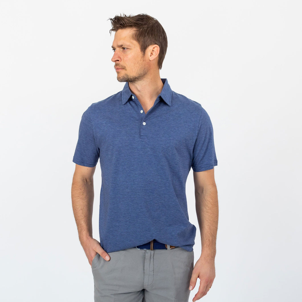 The Navy Overlake Stripe Polo Polo- Ledbury