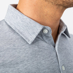 The Grey Overlake Stripe Polo Polo- Ledbury