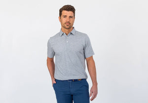 The Grey Overlake Stripe Polo Polo- Ledbury