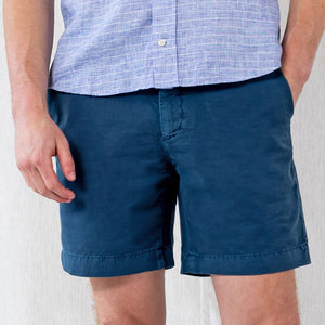 The Airforce Blue Richmond Washed Twill Short Shorts- Ledbury