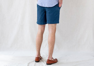 The Airforce Blue Richmond Washed Twill Short Shorts- Ledbury