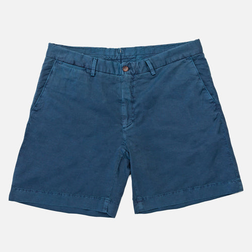 The Airforce Blue Richmond Washed Twill Short Shorts- Ledbury