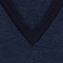 Load image into Gallery viewer, The Navy Emmons Stripe V-Neck Sweater