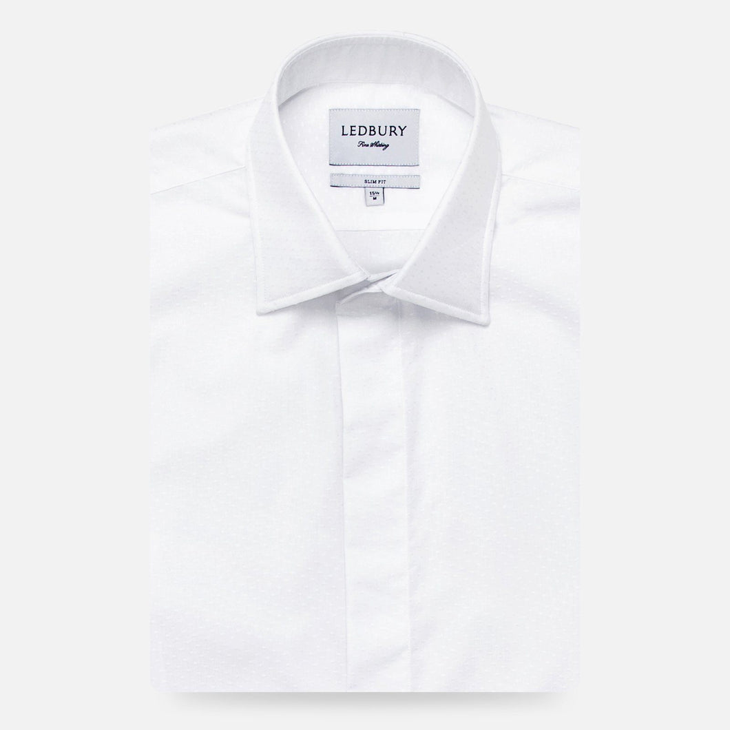 The Camrose Dot Covered Placket Tuxedo Shirt