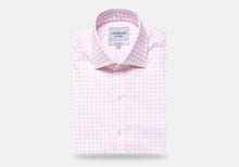 Load image into Gallery viewer, The Pink Fine Twill Windowpane Dress Shirt