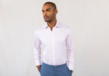Load image into Gallery viewer, The Pink Fine Twill Windowpane Dress Shirt