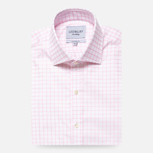 The Pink Fine Twill Windowpane Dress Shirt