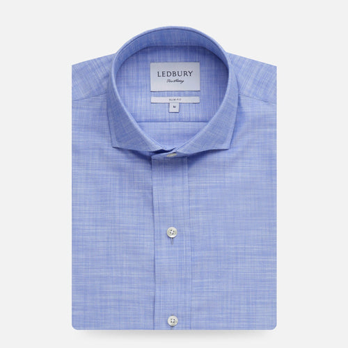 The Blue McDaniel Chambray Casual Shirt Dress Shirt- Ledbury