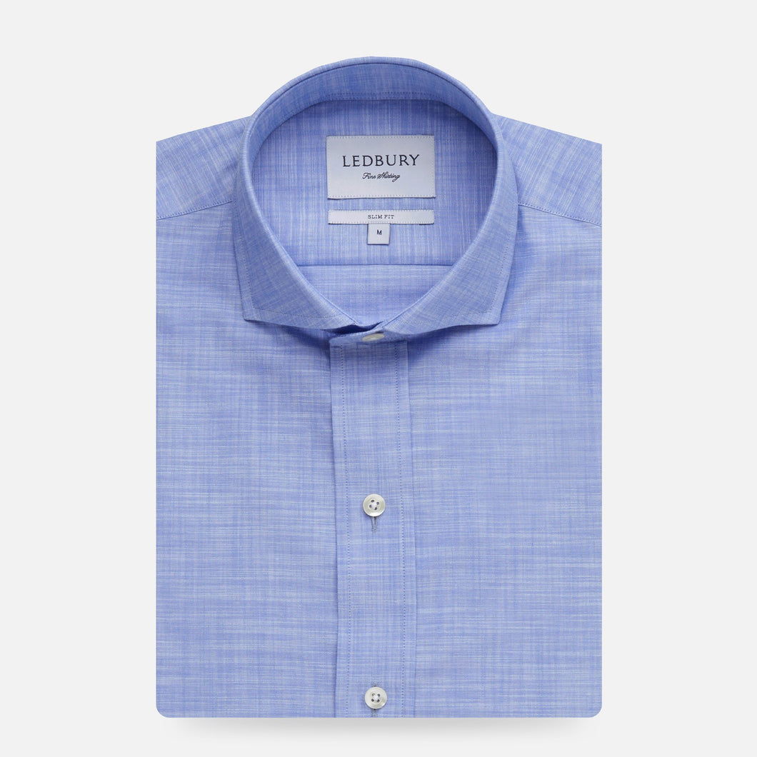 The Blue McDaniel Chambray Casual Shirt Dress Shirt- Ledbury