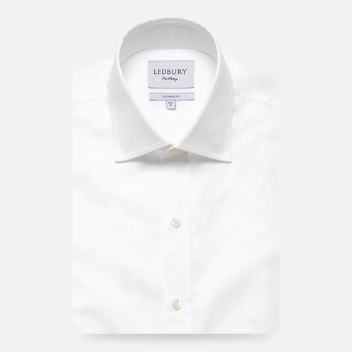 The White Bancroft Poplin Dress Shirt Dress Shirt- Ledbury