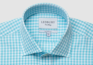The Aqua McAdam Gingham Casual Shirt Casual Shirt- Ledbury