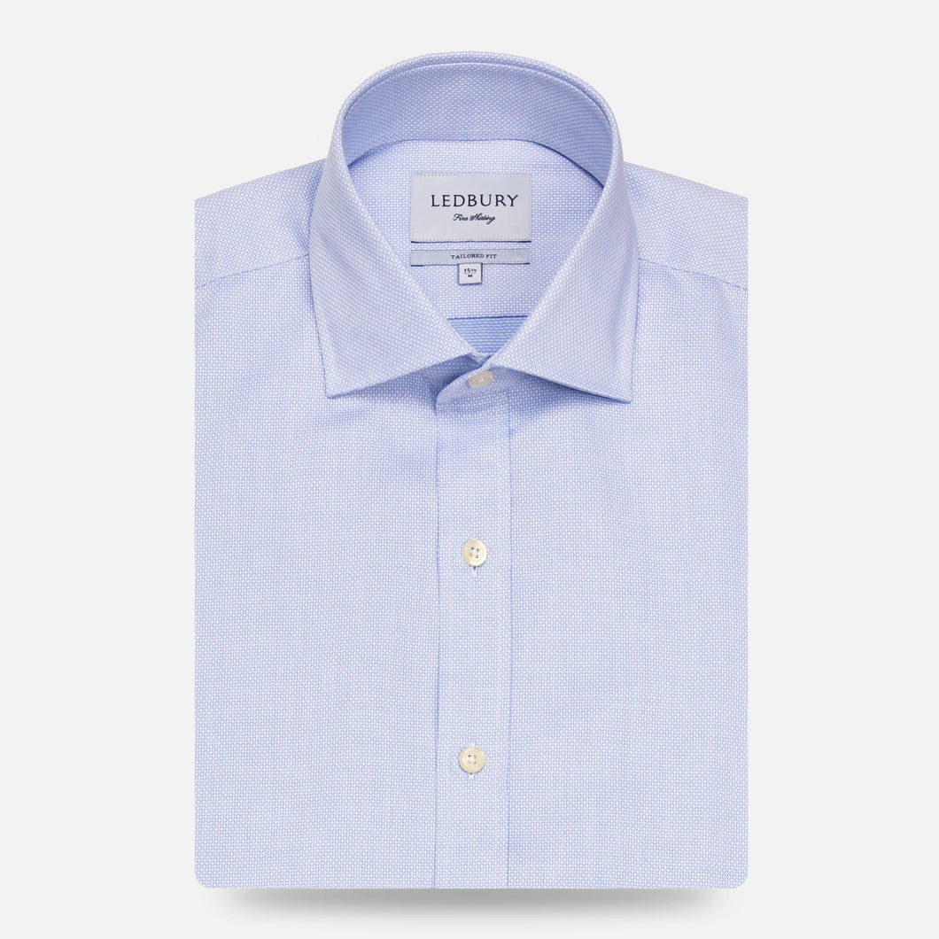 The Blue Eckerson Dobby Dot Dress Shirt Dress Shirt- Ledbury