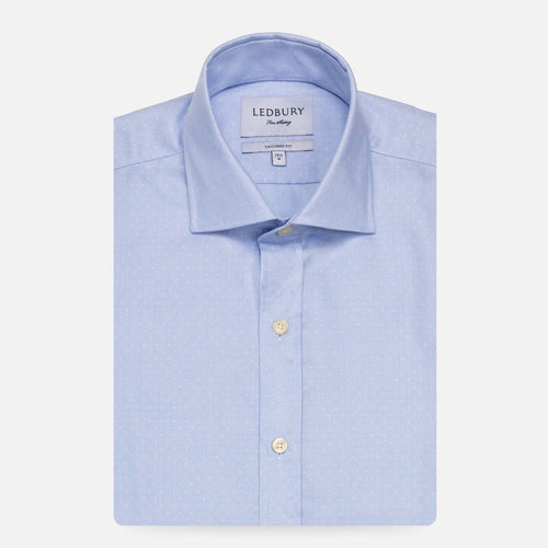 The Blue Dearborn Dot Dress Shirt Dress Shirt- Ledbury