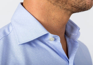 The Blue Dearborn Dot Dress Shirt Dress Shirt- Ledbury