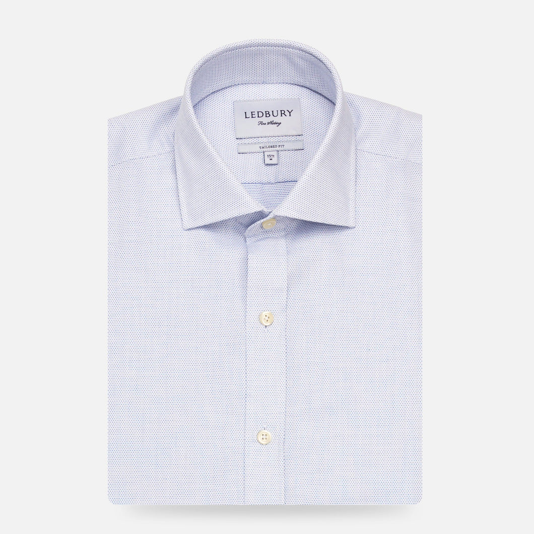 The Blue Farrell Dobby Dot Dress Shirt Dress Shirt- Ledbury