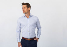 Load image into Gallery viewer, The Blue Farrell Dobby Dot Dress Shirt Dress Shirt- Ledbury