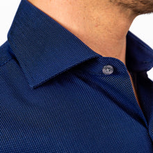 Load image into Gallery viewer, The Navy Ames Dobby Dot Dress Shirt Dress Shirt- Ledbury