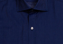 Load image into Gallery viewer, The Navy Ames Dobby Dot Dress Shirt Dress Shirt- Ledbury