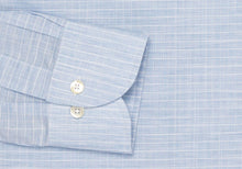 Load image into Gallery viewer, The Light Blue Crestwood Heather Windowpane Dress Shirt Dress Shirt- Ledbury