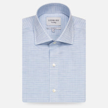 Load image into Gallery viewer, The Light Blue Crestwood Heather Windowpane Dress Shirt Dress Shirt- Ledbury