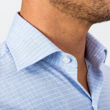 Load image into Gallery viewer, The Light Blue Crestwood Heather Windowpane Dress Shirt Dress Shirt- Ledbury