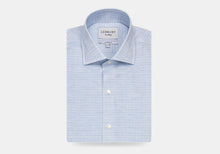 Load image into Gallery viewer, The Light Blue Crestwood Heather Windowpane Dress Shirt Dress Shirt- Ledbury