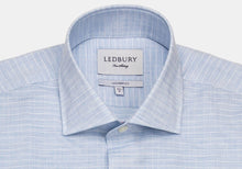 Load image into Gallery viewer, The Light Blue Crestwood Heather Windowpane Dress Shirt Dress Shirt- Ledbury