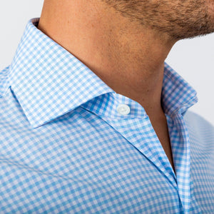 The Pool Blue Kirby Gingham Dress Shirt Dress Shirt- Ledbury