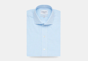 The Pool Blue Kirby Gingham Dress Shirt Dress Shirt- Ledbury
