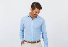 Load image into Gallery viewer, The Pool Blue Kirby Gingham Dress Shirt Dress Shirt- Ledbury