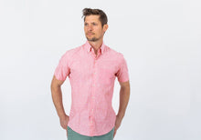 Load image into Gallery viewer, The Red Short Sleeve Covington Cotton Linen Casual Shirt Casual Shirt- Ledbury