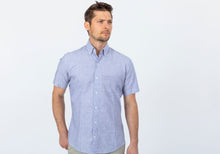 Load image into Gallery viewer, The Light Blue Short Sleeve Covington Cotton Linen Casual Shirt Casual Shirt- Ledbury
