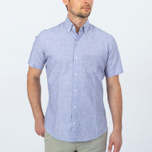 Load image into Gallery viewer, The Light Blue Short Sleeve Covington Cotton Linen Casual Shirt Casual Shirt- Ledbury