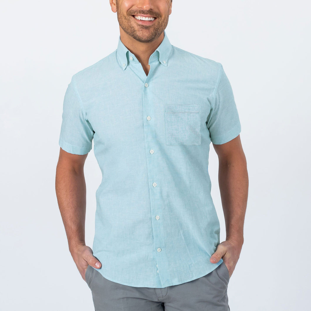 The Leaf Short Sleeve Covington Cotton Linen Casual Shirt Casual Shirt- Ledbury