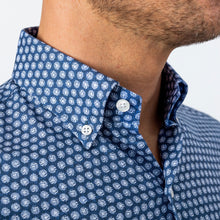 Load image into Gallery viewer, The Navy Short Sleeve Nowlen Dot Print Casual Shirt Casual Shirt- Ledbury