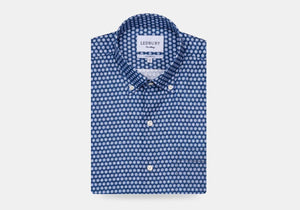 The Navy Short Sleeve Nowlen Dot Print Casual Shirt Casual Shirt- Ledbury