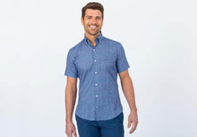 Load image into Gallery viewer, The Navy Short Sleeve Nowlen Dot Print Casual Shirt Casual Shirt- Ledbury